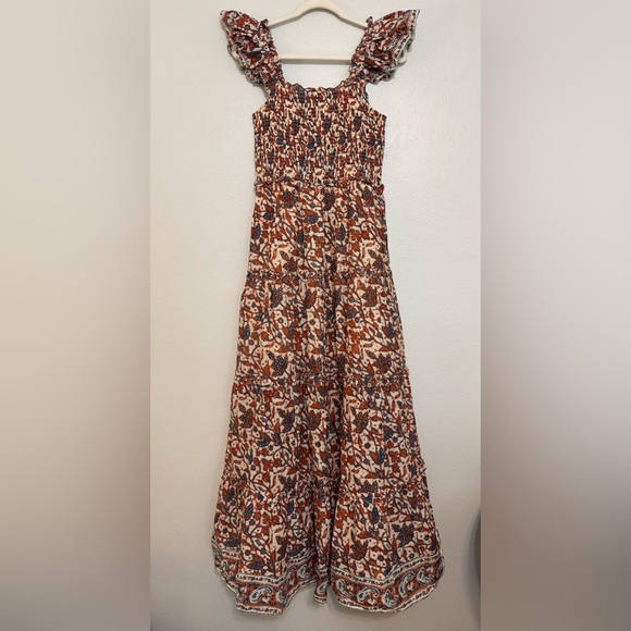 Love The Label Fredrika Smocked Tiered Floral Maxi Dress Ruffle Strap - Picture 7 of 8